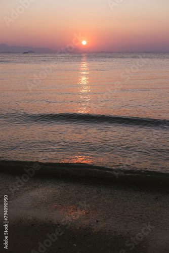 Sunset on the beach in Huizhou China