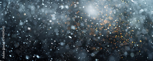 White Snow Falling down with a Black Background