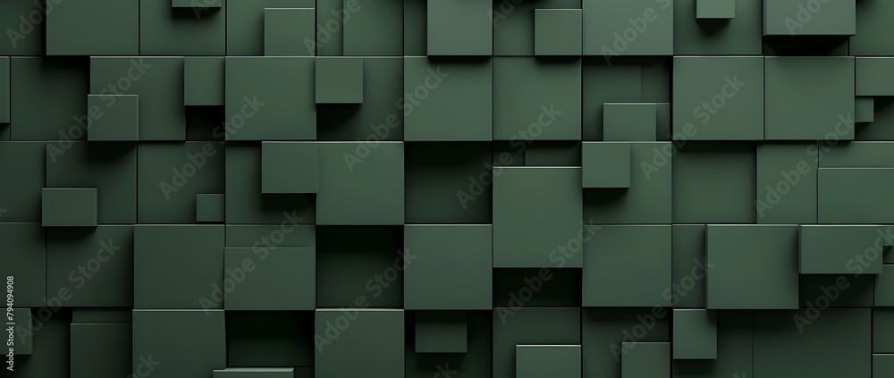 3d abstract background with dark green square 3d abstract background with dark green square