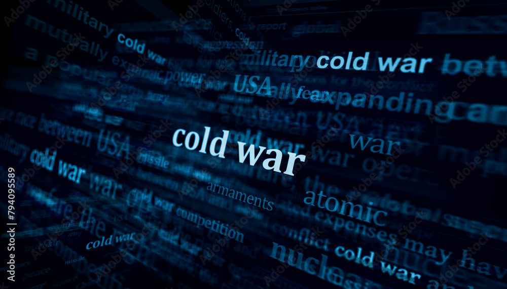 Cold war headline titles media 3d illustration Cold war headline titles media 3d illustration