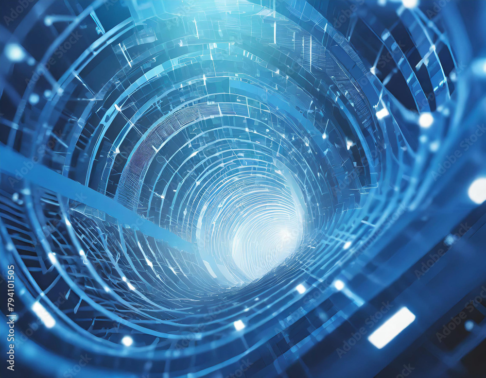 Abstract blue background. Illustration of cryptography, secure tunnels. Scientific background Abstract blue background. Illustration of cryptography, secure tunnels. Scientific background