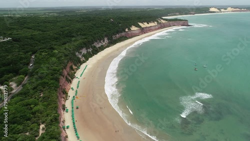 Aerial view of Baía dos Golfinhos (Dolphin Bay), Praia da Pipa - Tibau do Sul, Rio Grande do Norte, Brazil photo