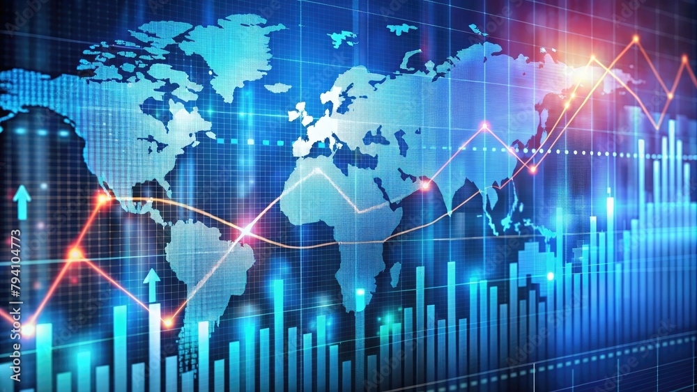 financial graph of stock market chart showing financial graph of stock market chart showing