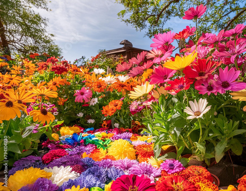 colorful tulips in the garden