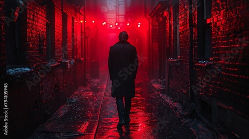 Authentic stock photos depict cinematic scenes with high-contrast color combinations and moody lighting resembling still frames from a film noir or thriller movie