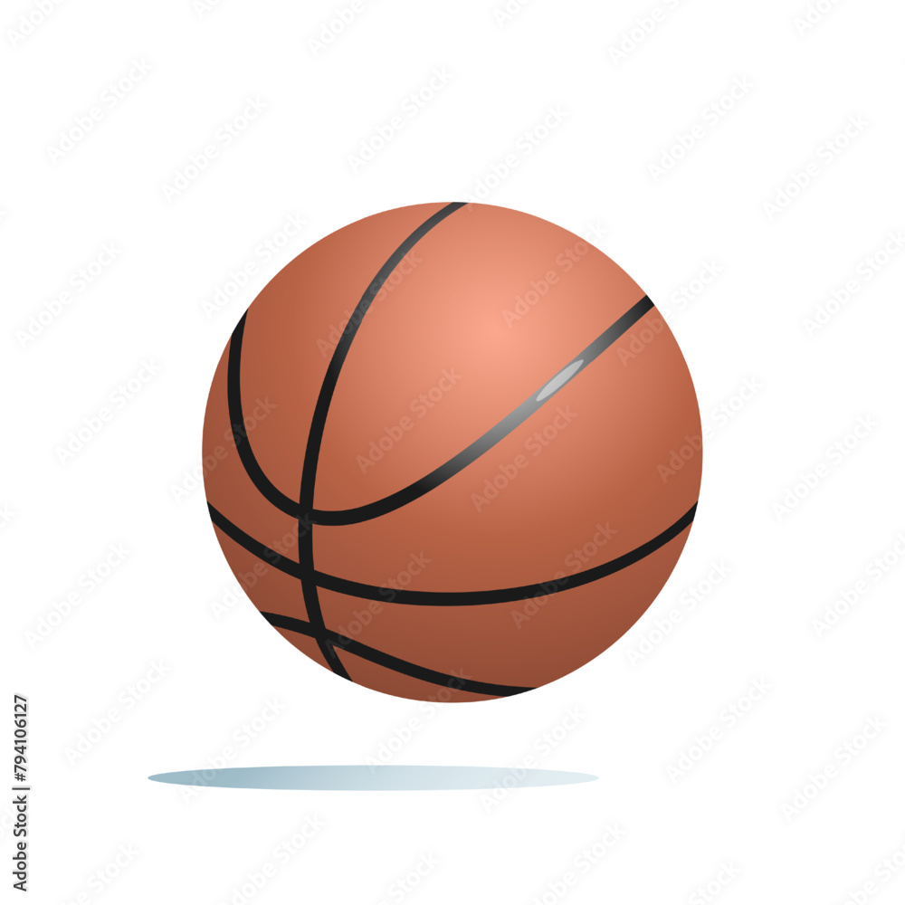 Basketball ball in a classic simple style Vector illustration of sports equipment