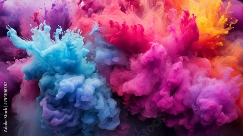 b'Colorful powder explosion'
