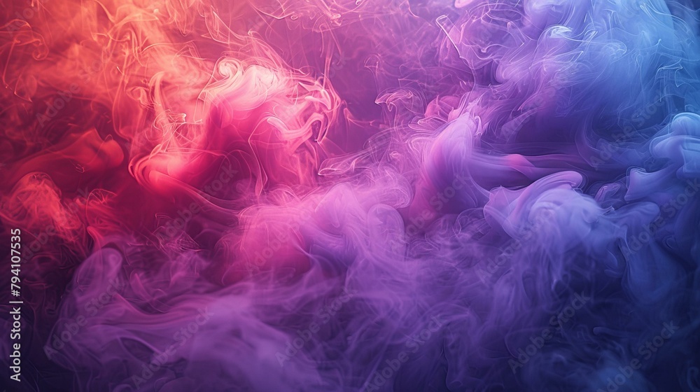 b'Colorful smoke background with vibrant red, pink, purple, and blue hues'
