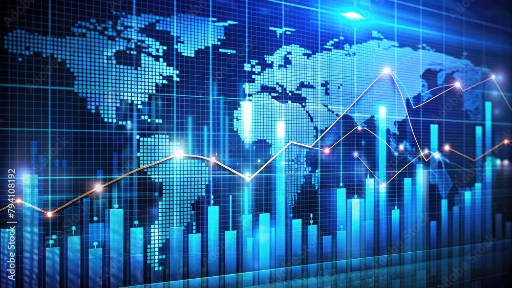 financial graph of stock market chart showing financial graph of stock market chart showing