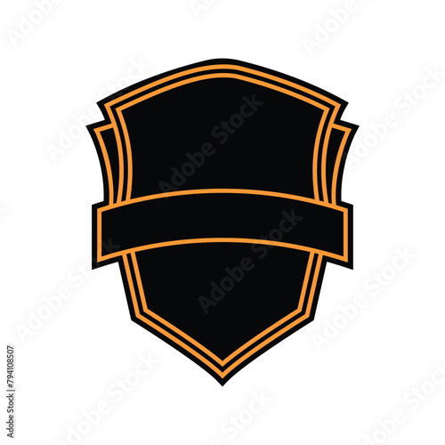 Blank modern badge. Blank game logo. Blank logo border, vector illustration