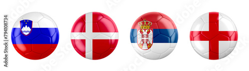 Billede på lærred Euro 2024 Germany GROUP C teams ball flags