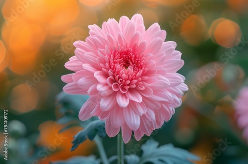 b'Close-up of a beautiful pink flower in full bloom with a blurred background'