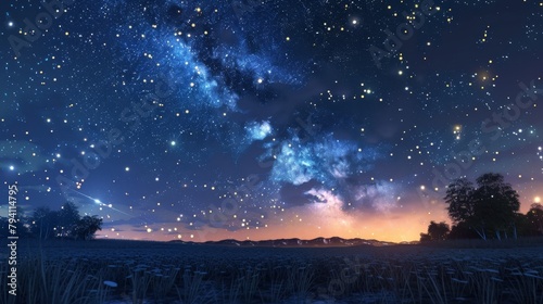 Night Sky  A 3D illustration capturing the essence of the night sky