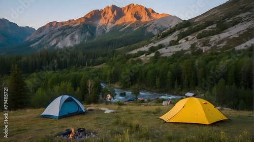 camping in the mountains