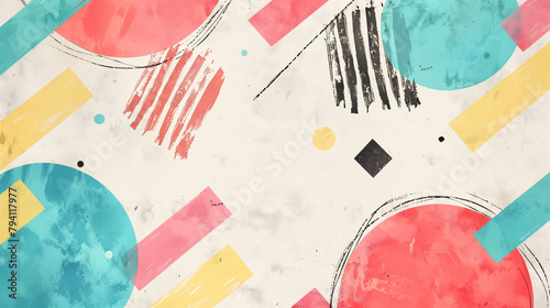 simple,memphis,geometry watercolor,patterns,Stylish Backgrounds,Circle,square,memphis patterns 4