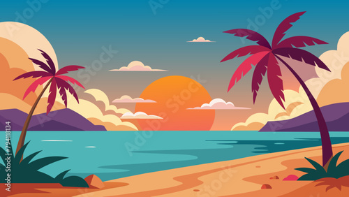 beach with palm trees