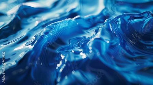 Transparent blue tones blending and swirling, mimicking the flow of water in an abstract interpretation of the ocean, suitable for a marine conservation campaign.