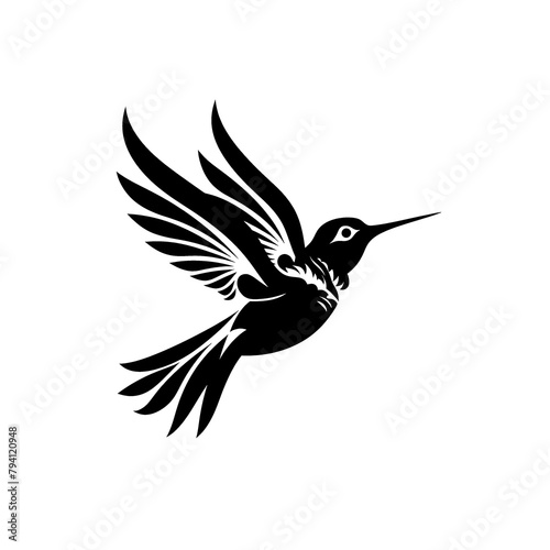 a black bird with wings