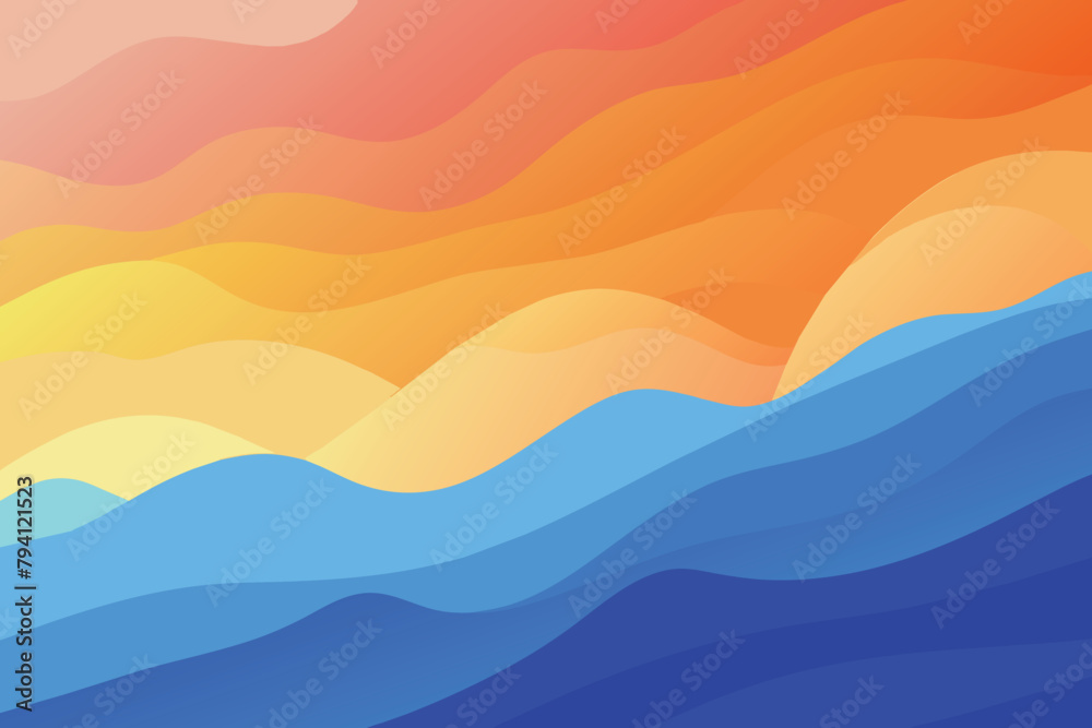 Abstract Pastel blue and orange gradient background concept for your graphic vector design