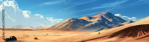 Dunas de areia no deserto - Paisagem  photo