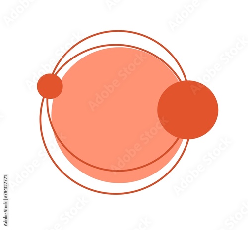 Round abstract icons in a shade of red and orange , different circle geometry design , circle of different shapes , circle logo