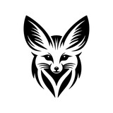 Fennec-Fox, minimalist design, one color, low points