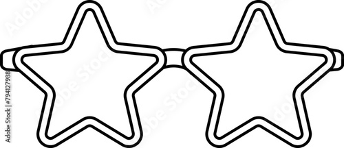 Cute shaped glasses outline vector.
star shaped sunglasses outline svg.