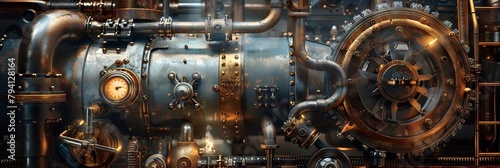 Intricate Steampunk Machinations A Captivating of Vintage Industrial and Technological Wonder photo
