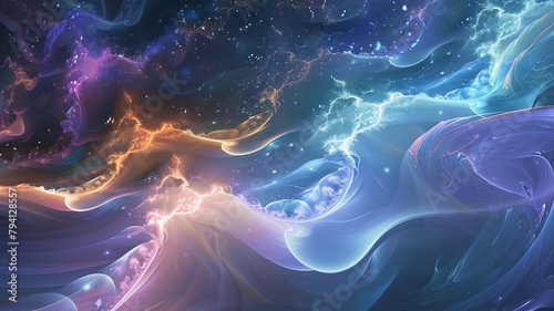 Mesmerizing Fractal Dreamscape Vibrant Cosmic Swirls of Luminous Energy and Imaginative Landscapes