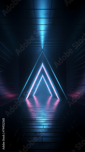 Abstract neon triangle