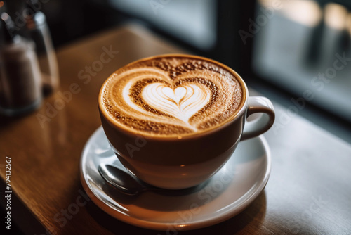 Tasse de café formant un cœur photo
