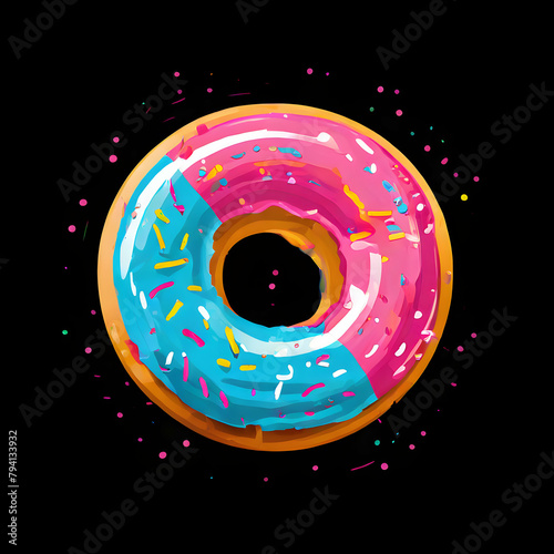 simple donuts logo vector with abstract colors on colorful