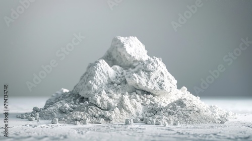 Pile of White Powder on Smooth Surface - Close-Up View photo