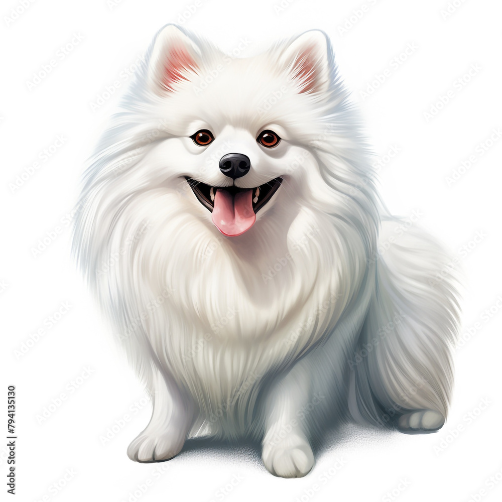 clipart japanese spitz сreated with Generative Ai