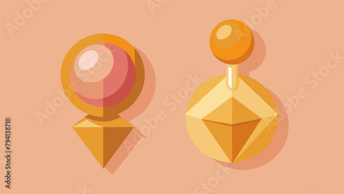 A set of mismatched stud earrings one with a small crystal and one with a plain gold ball..
