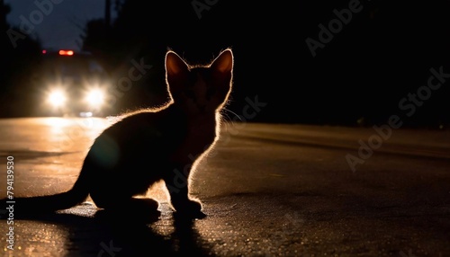 a cat on the road © HORA STUDIO
