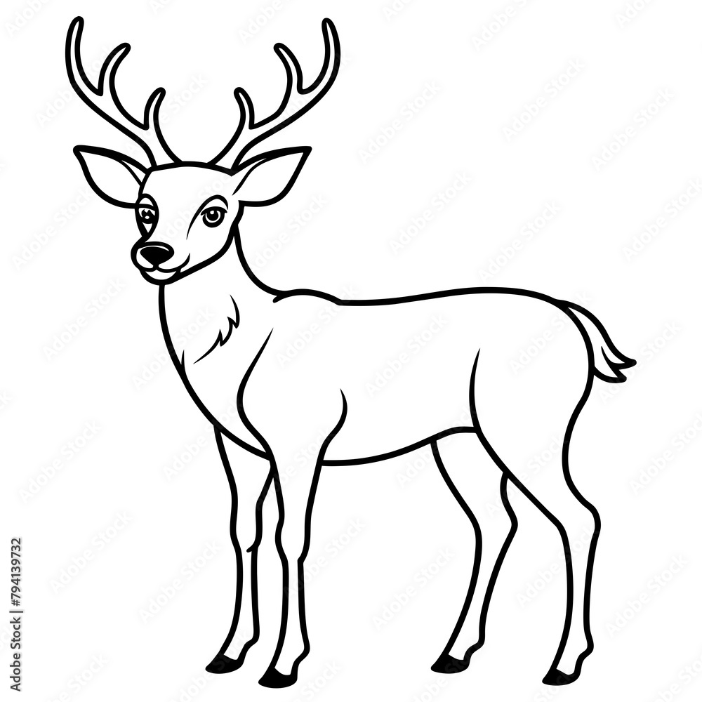 Naklejka premium deer silhouette vector