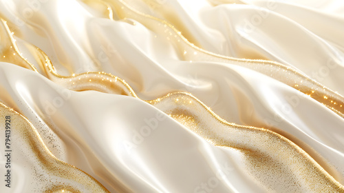 The luxurious, pearly white background contrasts perfectly with the shimmering gold. photo