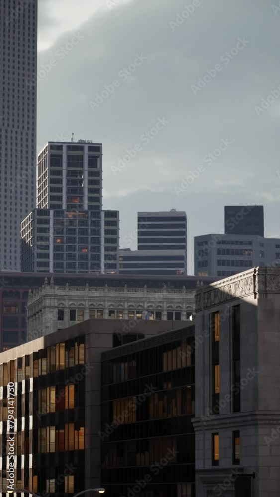 Summer day time cityscape of financial downtown Summer day time cityscape of financial downtown