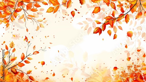 Vibrant Autumn Foliage with Copyspace for Seasonal Wallpaper or Design