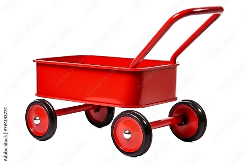 red pram isolated on white red pram isolated on white