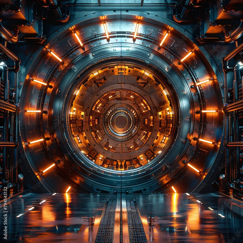 Obraz premium a underground vault gate, the safest treasure place in the world