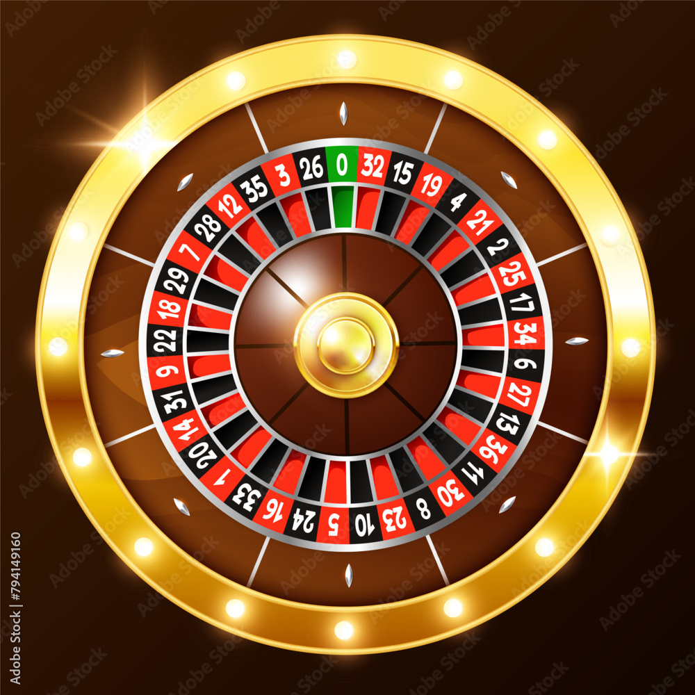 Roulette wheel. Casino roulette wheel. Vector clipart isolated on dark background. Roulette wheel. Casino roulette wheel. Vector clipart isolated on dark background.