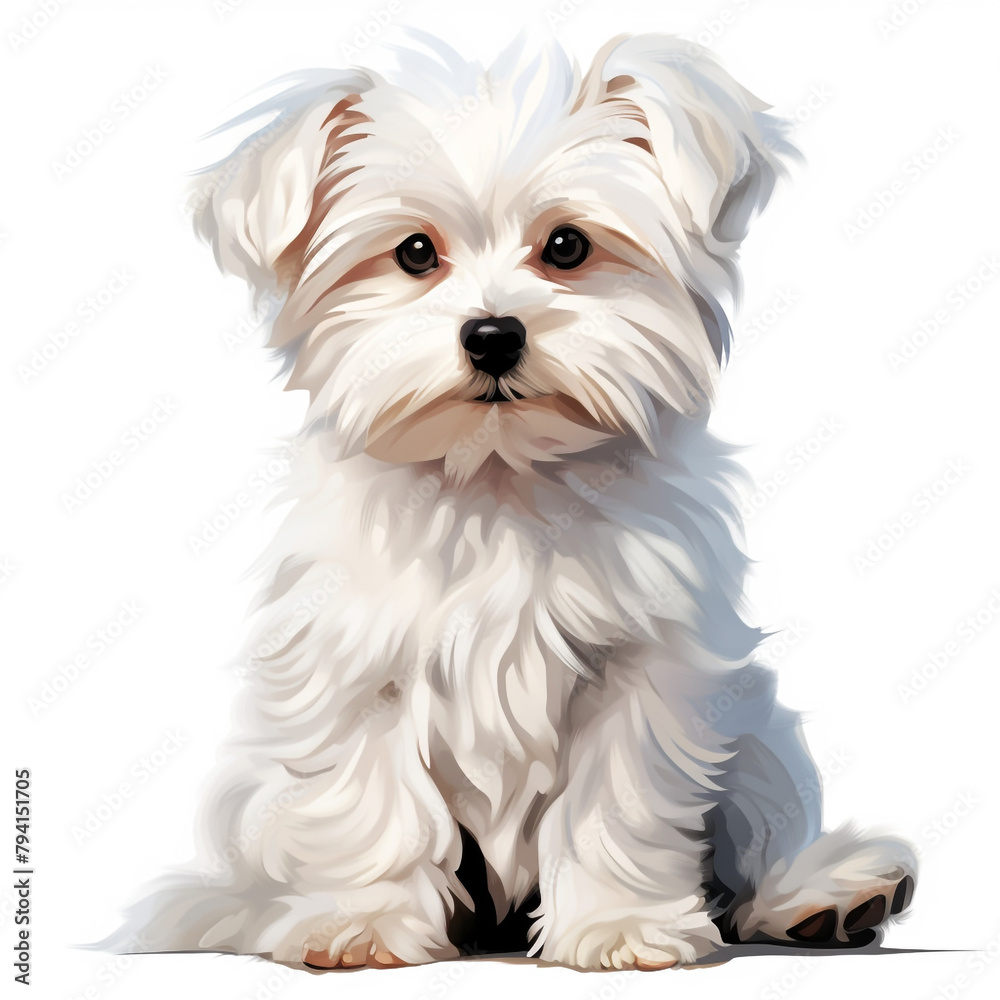 clipart maltese sitting сreated with Generative Ai clipart maltese sitting сreated with Generative Ai