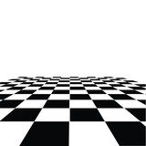Black and white chess board in different perspective