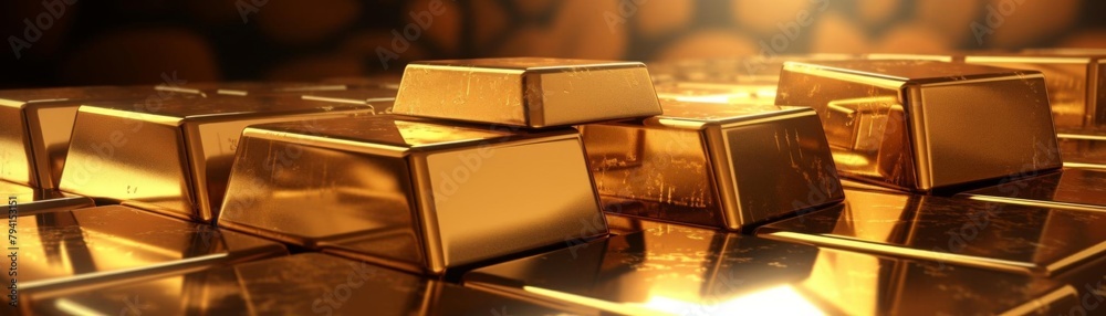Gold bars in a dark room Gold bars in a dark room