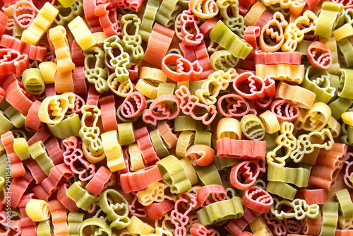 Closeup of colorful Easter pasta