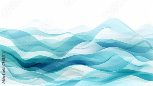 Elegant abstract design with smooth blue waves resembling calm sea patterns, ideal for summer themes