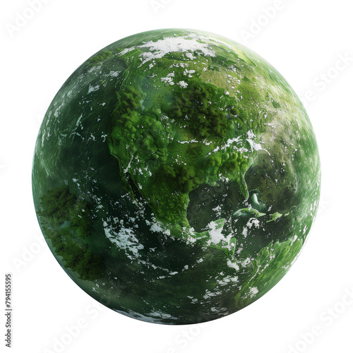 isolated illustration of a green planet