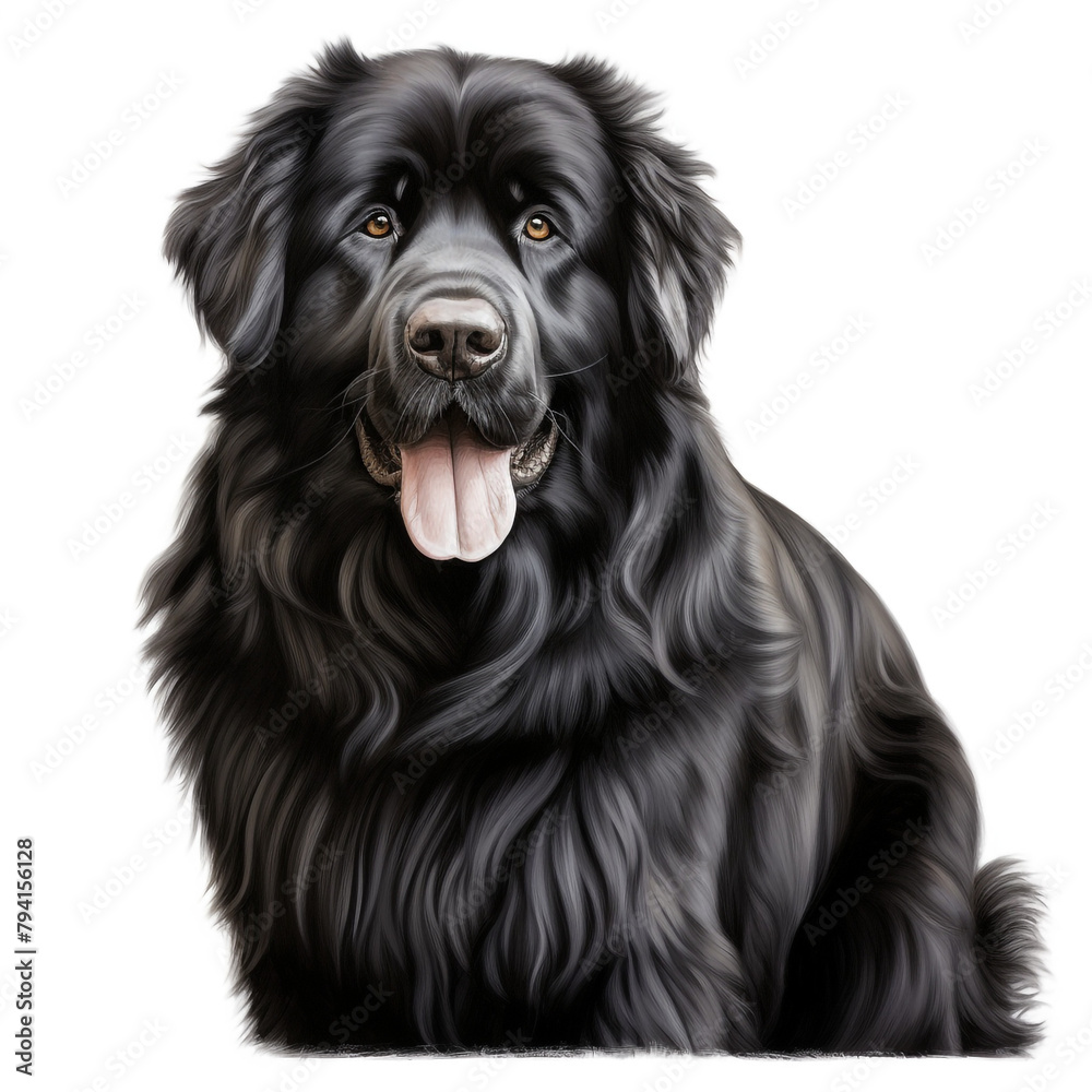 clipart newfoundland breede dog sitting сreated with Generative Ai clipart newfoundland breede dog sitting сreated with Generative Ai